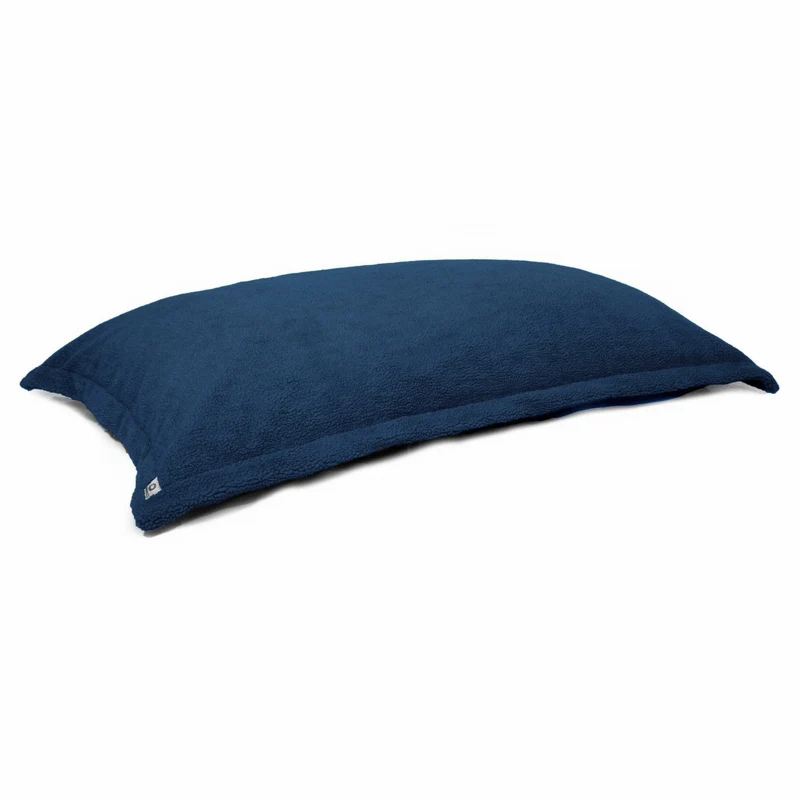 Pouf Coussin Géant XL 150x100 Bleu Pétrole - Sherpa & Mousse (Cocon de Sol)
