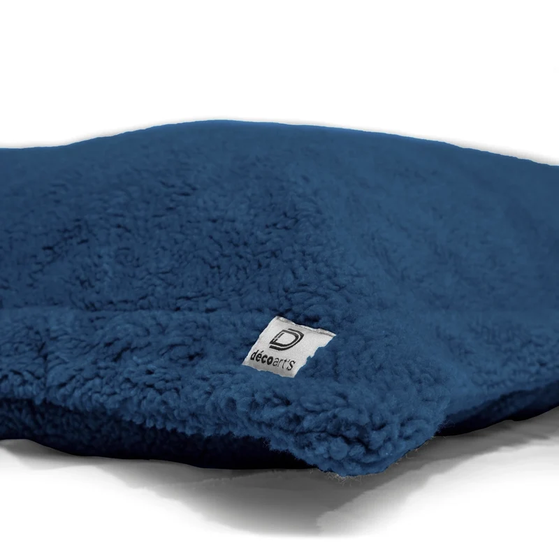Pouf Coussin Géant XL 150x100 Bleu Pétrole - Sherpa & Mousse (Cocon de Sol)