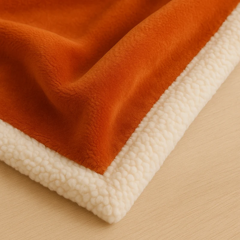 Plaid Sherpa Flanelle XXL 200x240 Terracotta - Couvre-Lit Épais 480g/m² (Taille Couple)