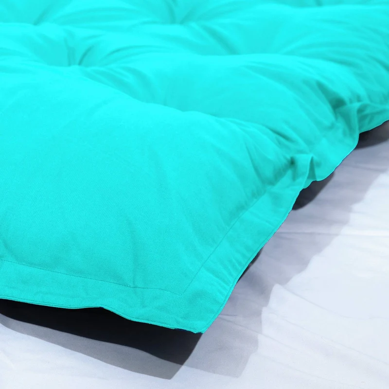 Matelas de Sol XXL 195x100 Bleu Caraïbes - Épais 15cm (Lit d'Appoint & Jeu)