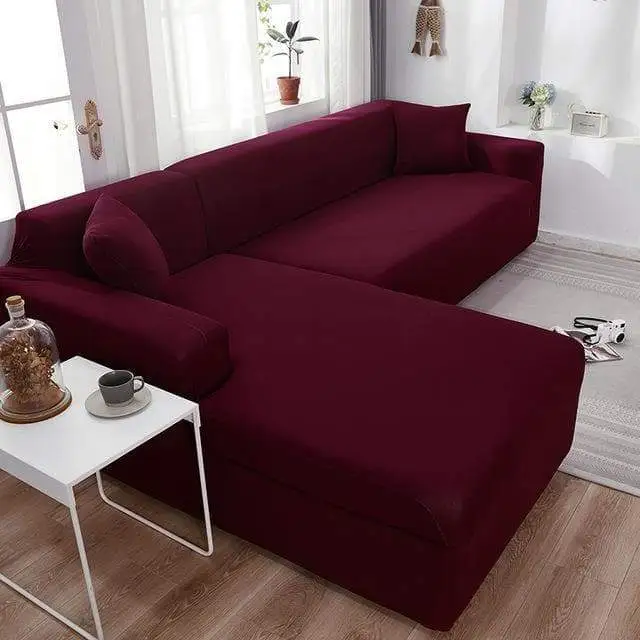 Housse de Canapé d’Angle Rouge Vin