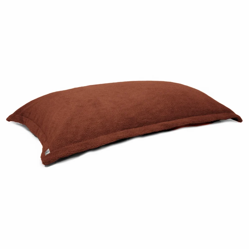 Pouf Coussin Géant XL 150x100 Terracotta - Sherpa & Mousse (Cocon de Sol)