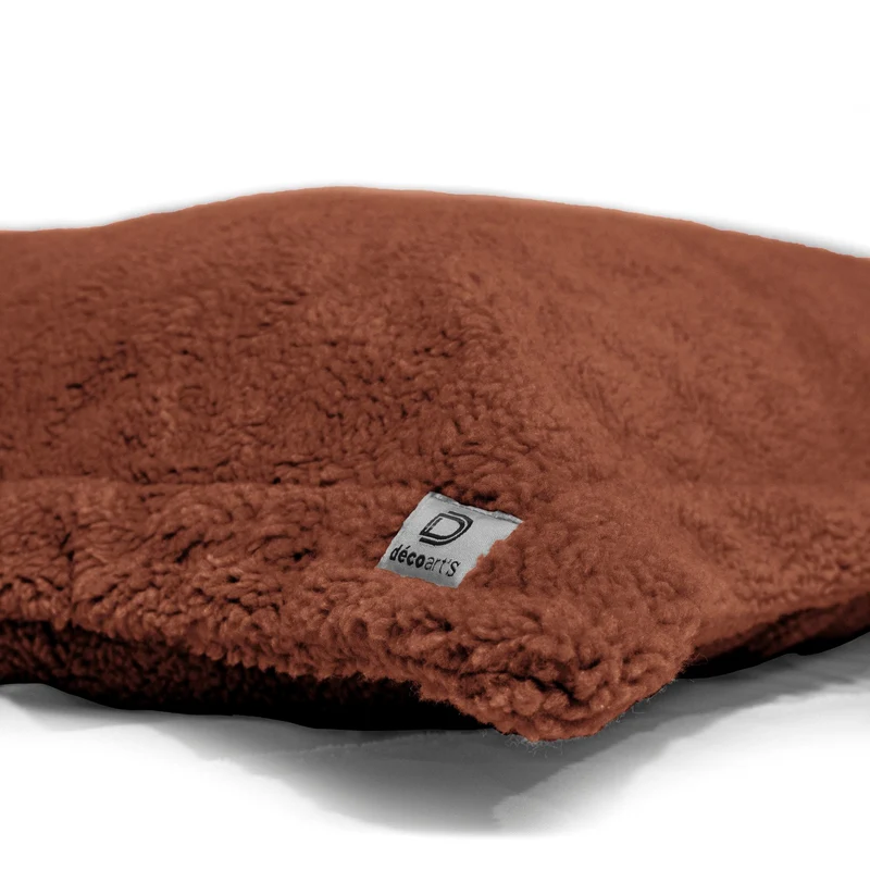 Pouf Coussin Géant XL 150x100 Terracotta - Sherpa & Mousse (Cocon de Sol)