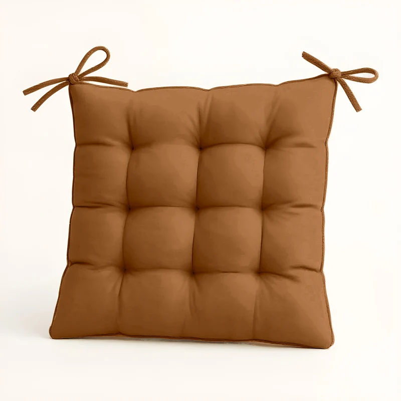Lot de 4 Galettes de Chaise 40x40 Rouille - Intérieur & Extérieur (Déperlant avec Attaches)