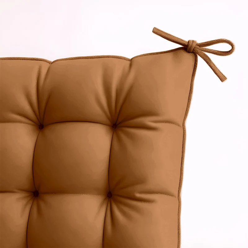 Lot de 4 Galettes de Chaise 40x40 Rouille - Intérieur & Extérieur (Déperlant avec Attaches)