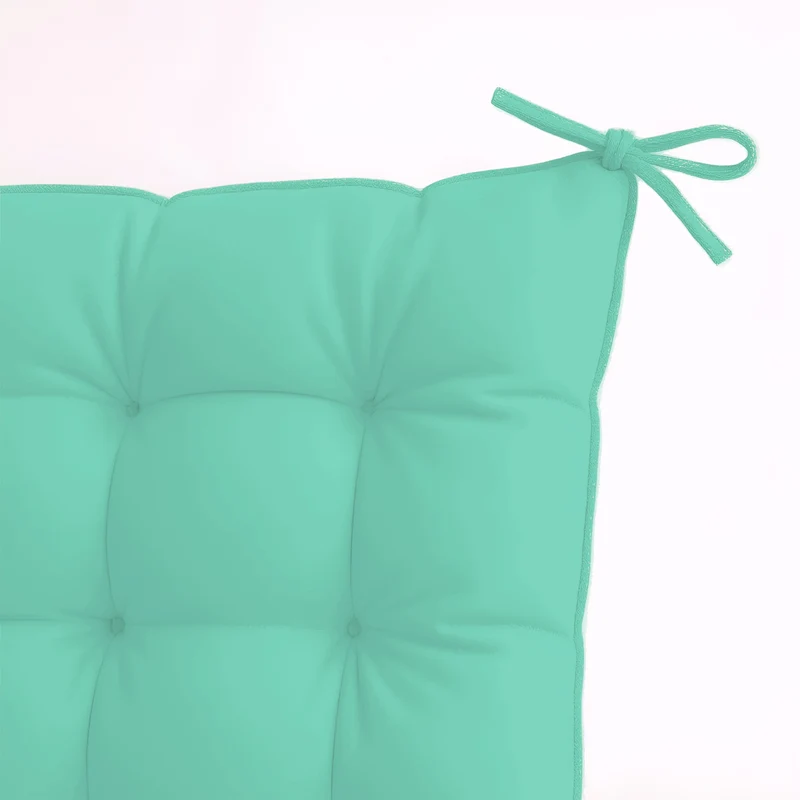 Lot de 4 Galettes de Chaise 40x40 Vert Mint - Intérieur & Extérieur (Déperlant avec Attaches)