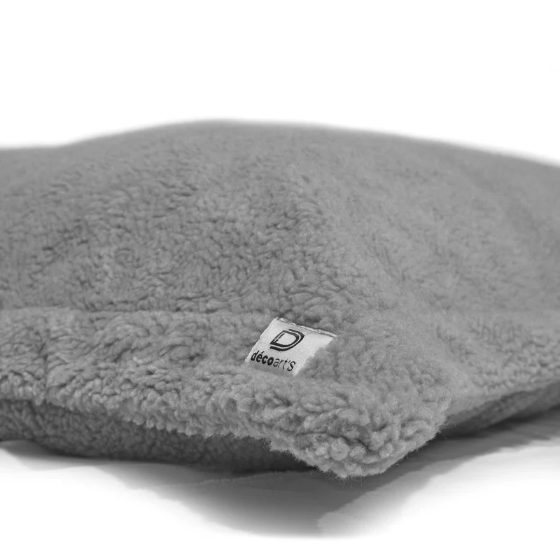 Pouf Géant XXL 190x155 Gris Argent - Sherpa & Mousse (Canapé de Sol 2 Places)