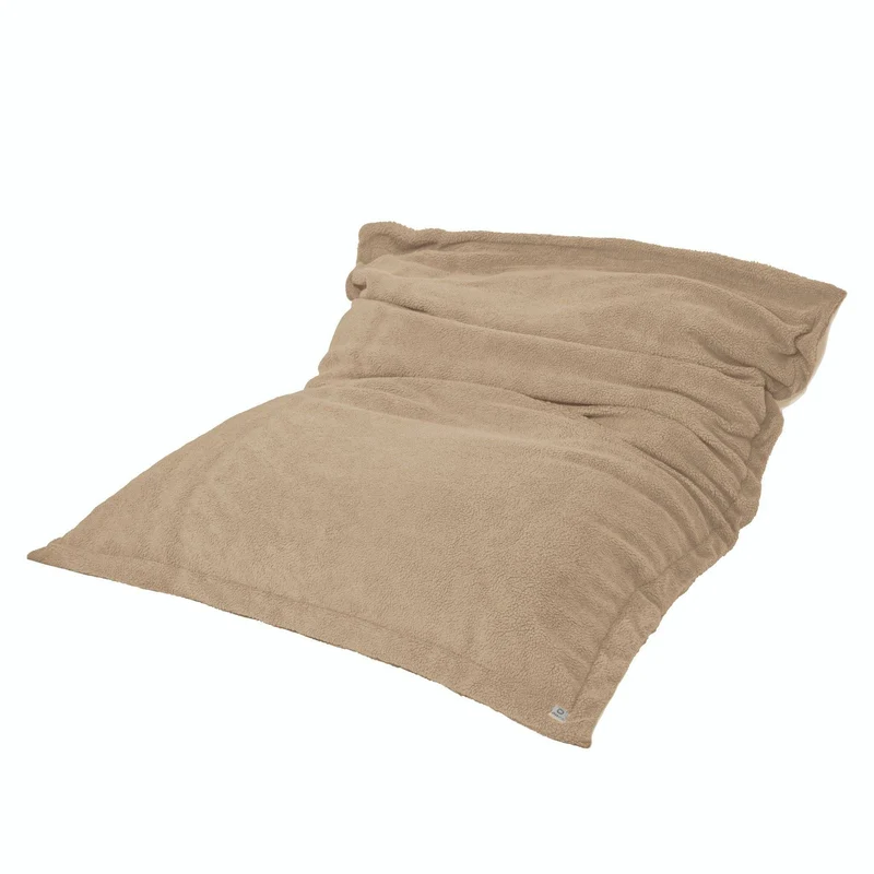 Pouf Géant XXL 190x155 Beige - Sherpa & Mousse (Canapé de Sol 2 Places)