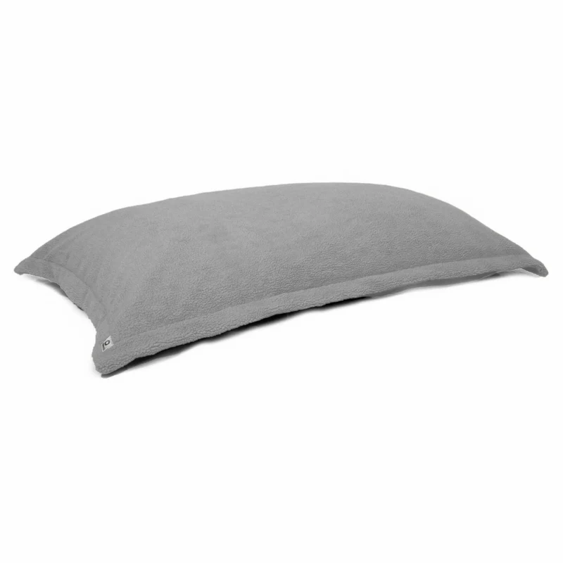 Pouf Coussin Géant XL 150x100 Gris Galet - Sherpa & Mousse (Cocon de Sol)