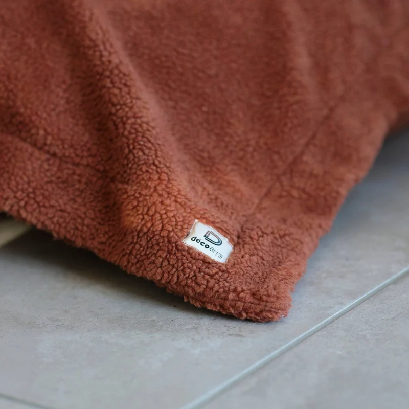Pouf Géant XXL 190x155 Terracotta - Sherpa & Mousse (Canapé de Sol 2 Places)