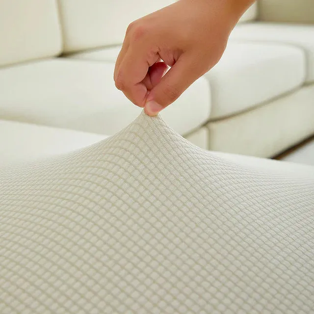 Microfibre Blanc - Housse de Canapé Extensible