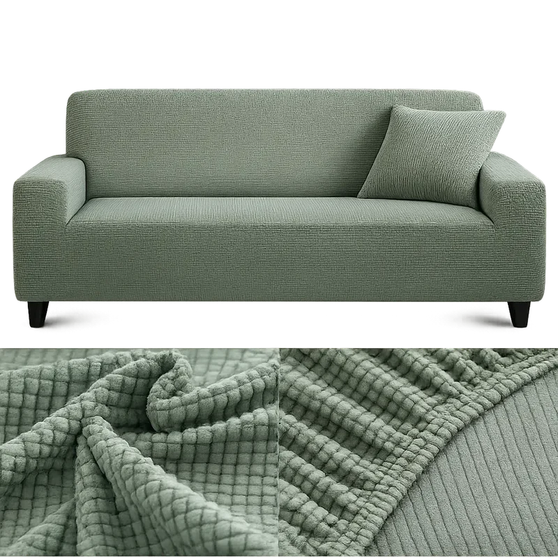 Microfibre Vert d'eau - Housse de Canapé Extensible