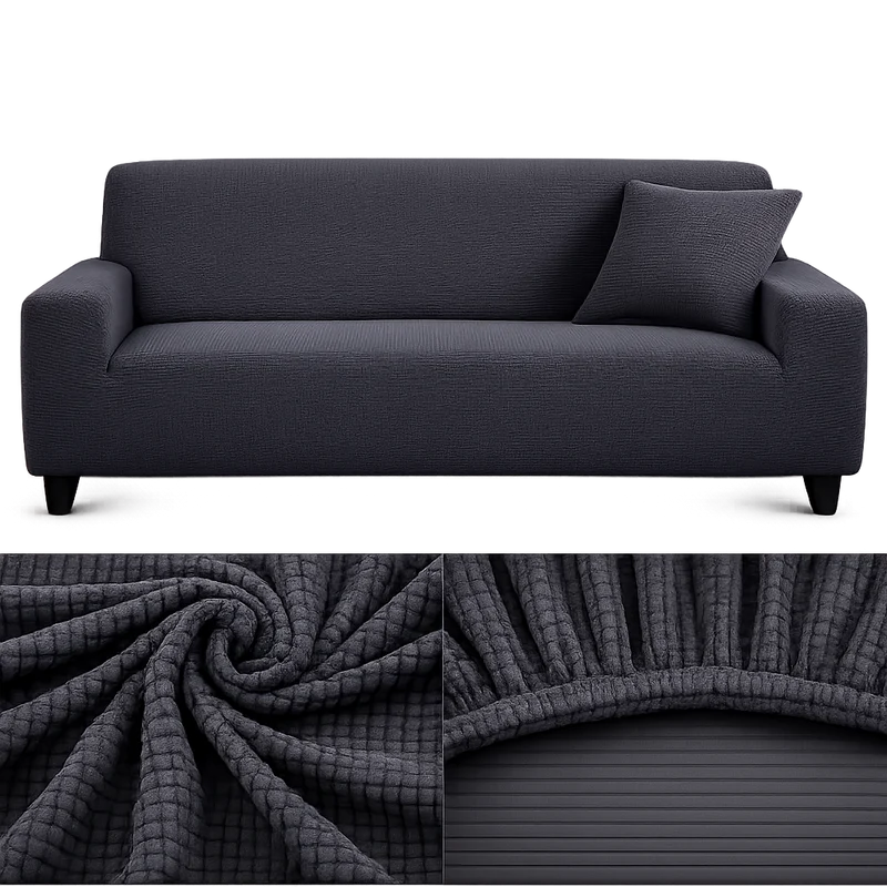 Microfibre Gris Foncé- Housse de Canapé Extensible