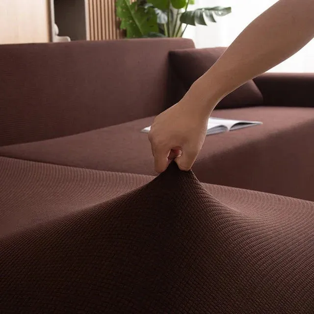 Microfibre Marron Café - Housse de Canapé Extensible
