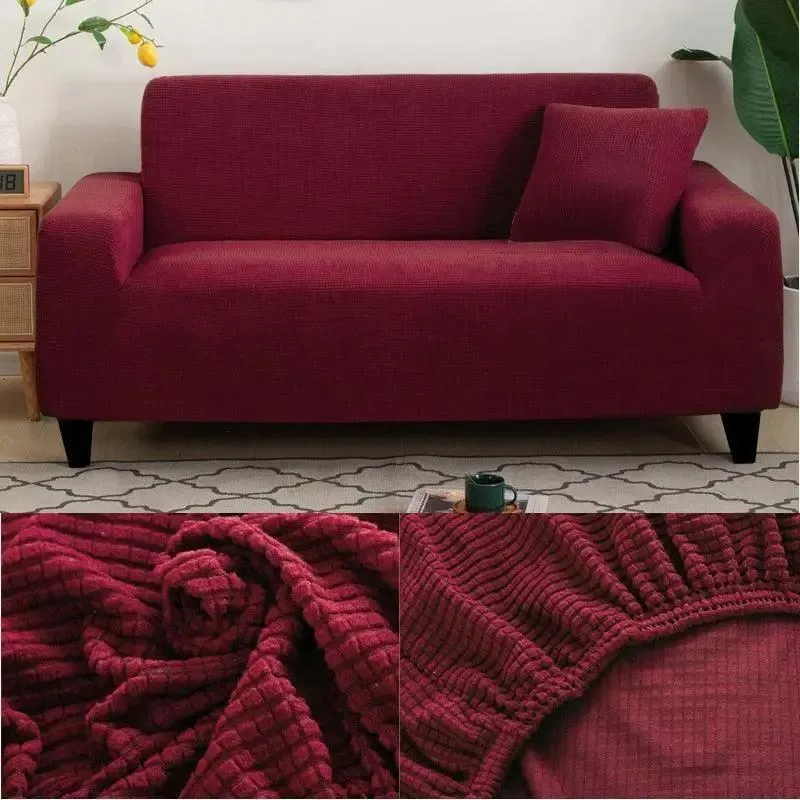 Microfibre Bordeaux - Housse de Canapé Extensible