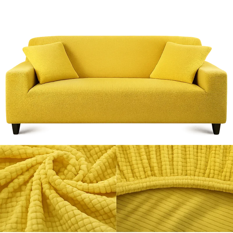 Microfibre Jaune - Housse de Canapé Extensible