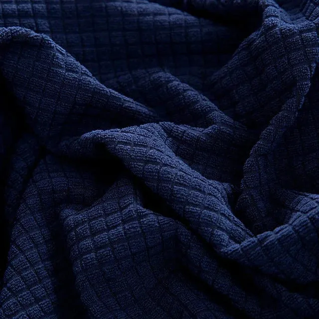 Microfibre Bleu Nuit - Housse de Canapé Extensible