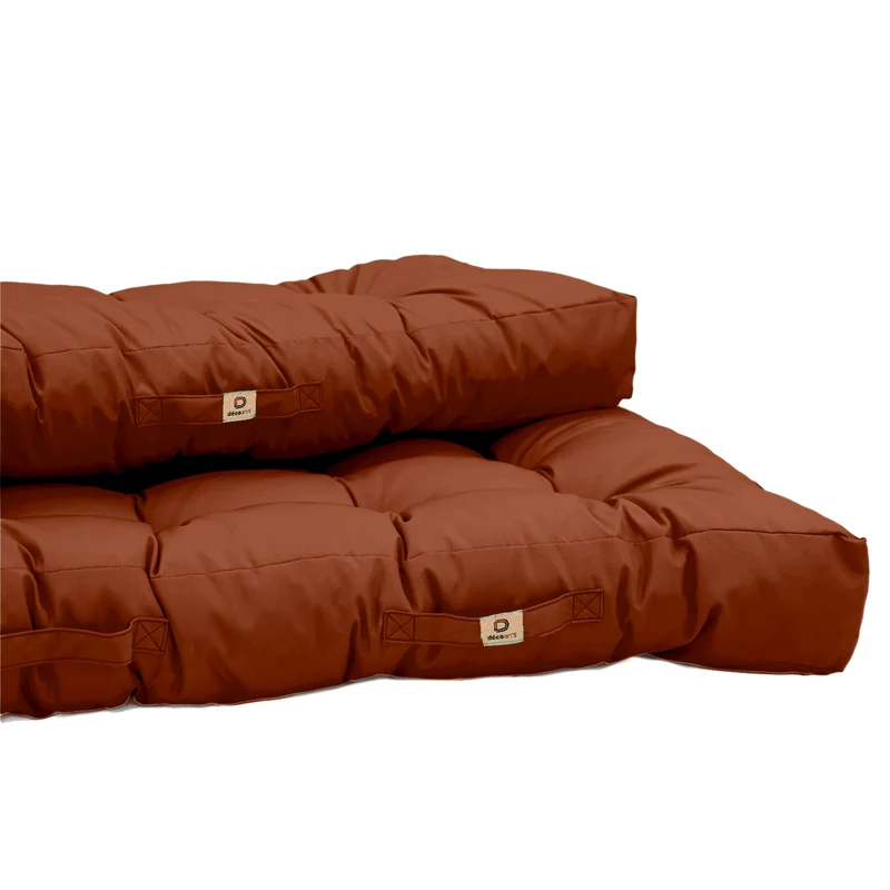 Ensemble Coussins Palette 120x80 Terracotta - Imperméable & Épais 15cm