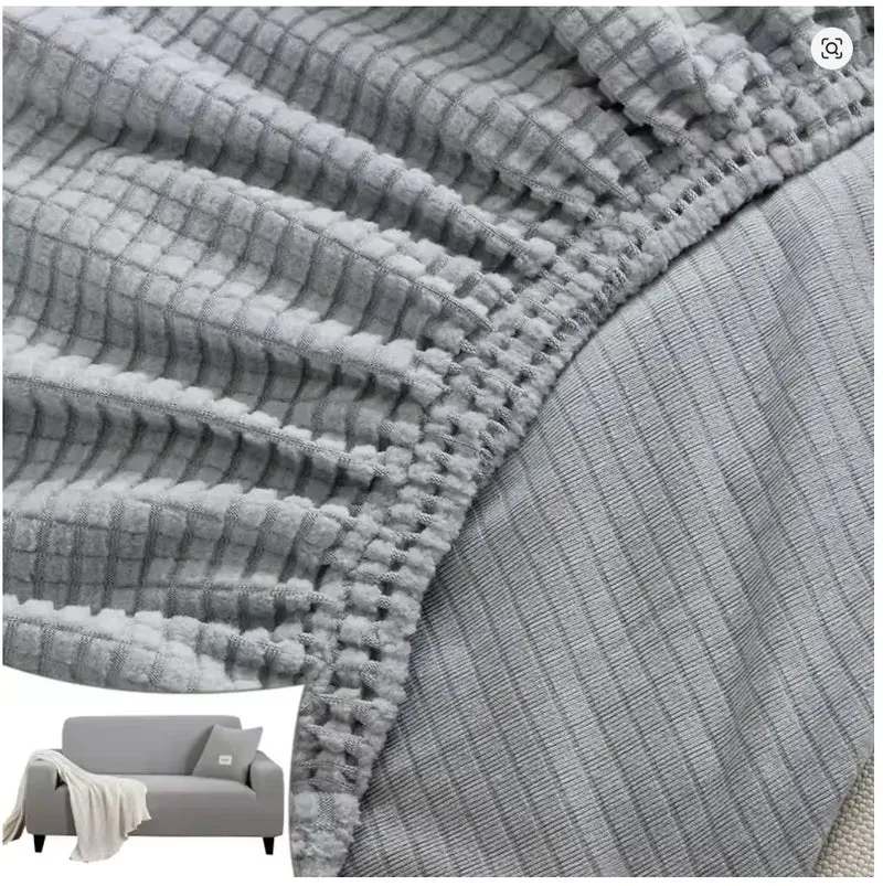 Microfibre Gris Clair - Housse de Canapé Extensible