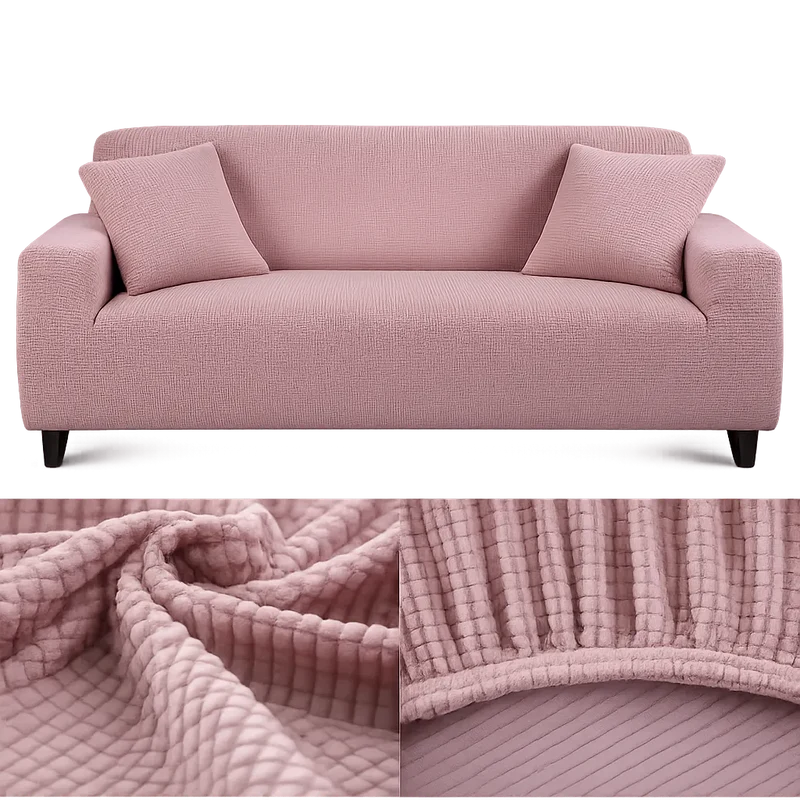Microfibre Rose - Housse de Canapé Extensible