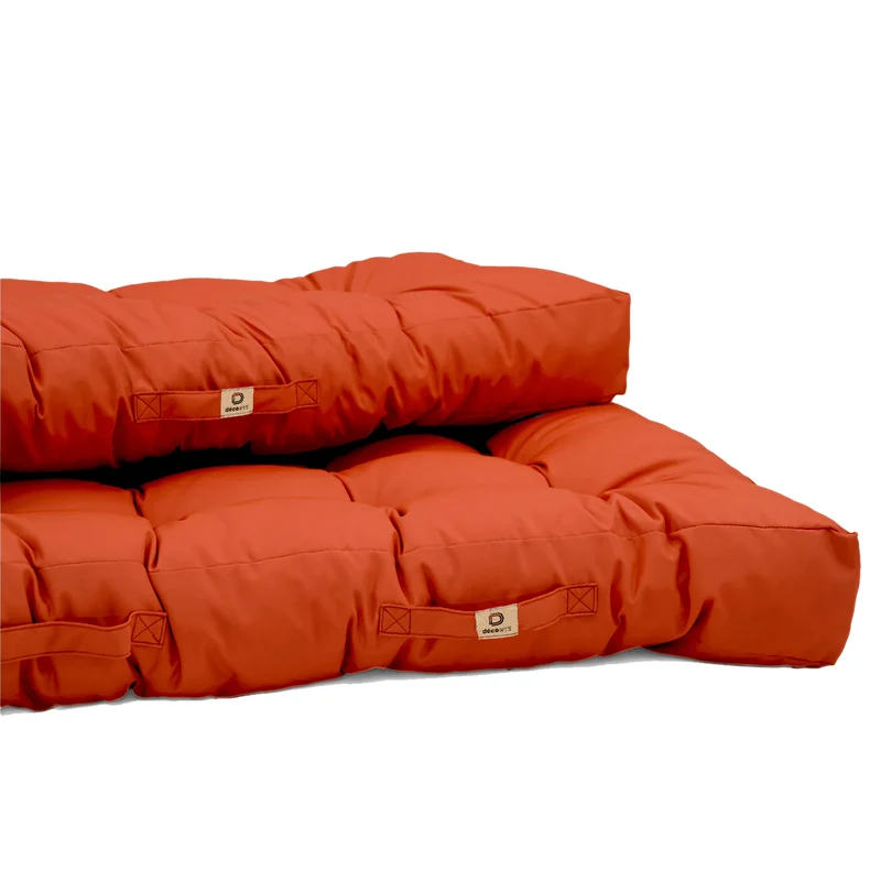 Ensemble Coussins Palette 120x80 Orange - Imperméable & Épais 15cm