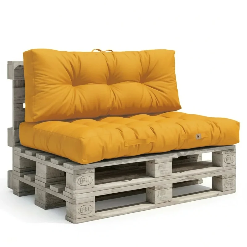 Ensemble Coussins Palette 120x80 Jaune Miel - Imperméable & Épais 15cm