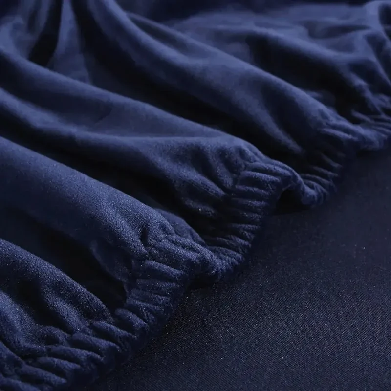 Housse de Canapé d’Angle Velours Bleu marine
