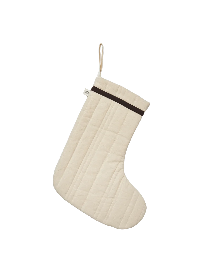 Vari Quilted Christmas Stocking - Cotton - Natural