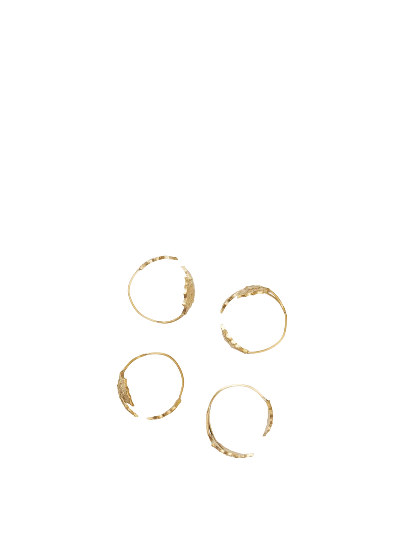 Holly Leaf Napkin Rings - Set of 4 - Brass