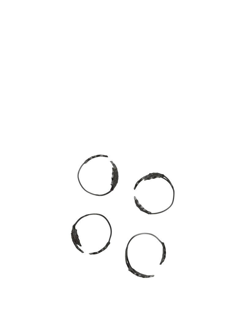 Holly Leaf Napkin Rings - Set of 4 - Black Brass