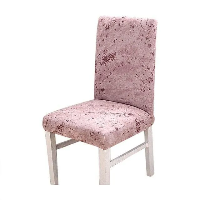 Housse de Chaise Marbre Rose Clair