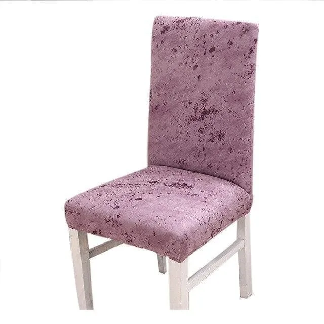 Housse de Chaise Marbre Rose