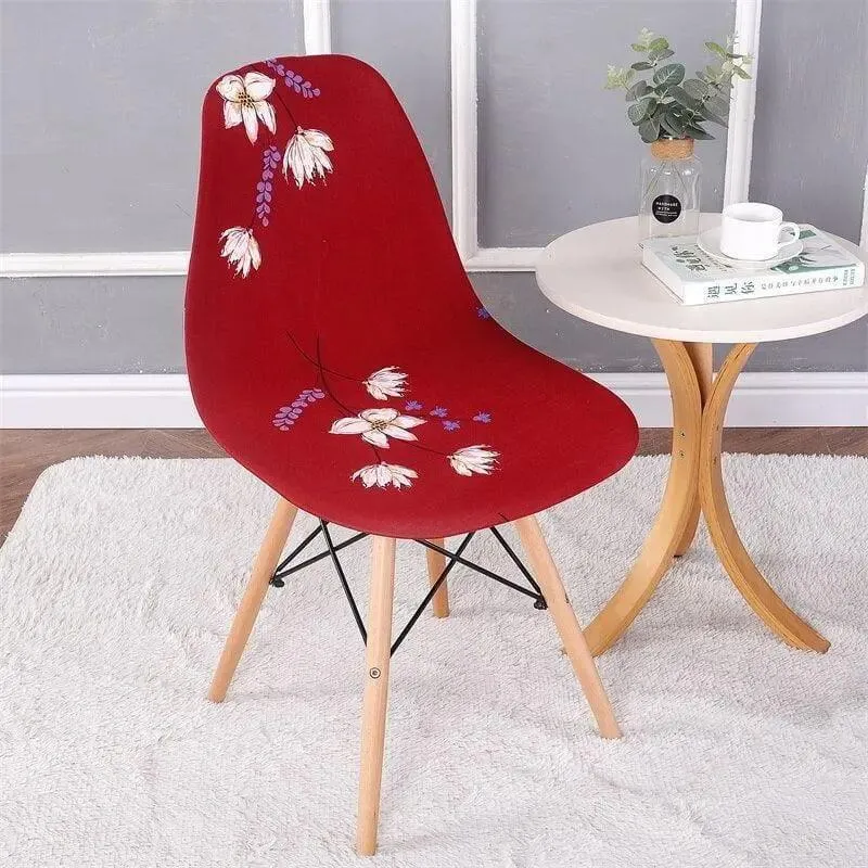 Housse de Chaise Scandinave Red Floral