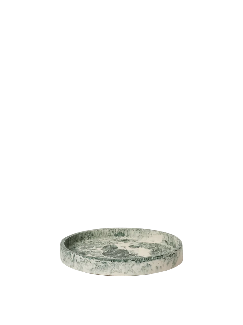 Mist Round Tray - Emerald Off-white
