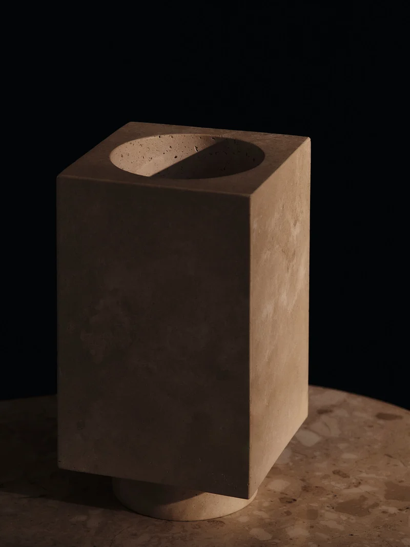 Hew Vase - Travertine