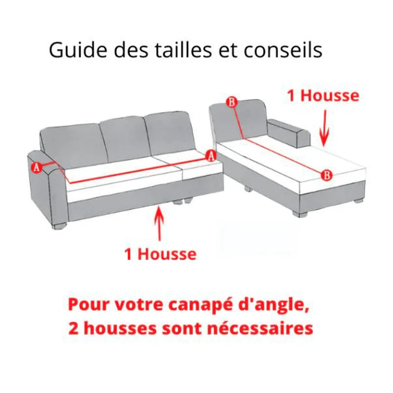 Housse de Canapé d'Angle - Crème