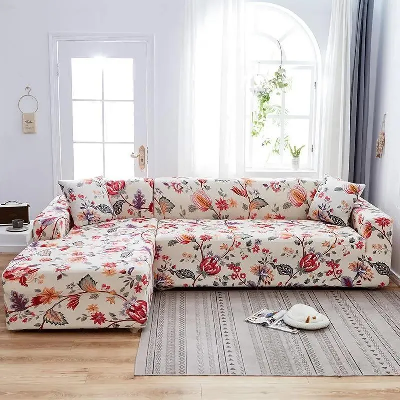 Motif Devolu - Housse de Canapé d’Angle Extensible