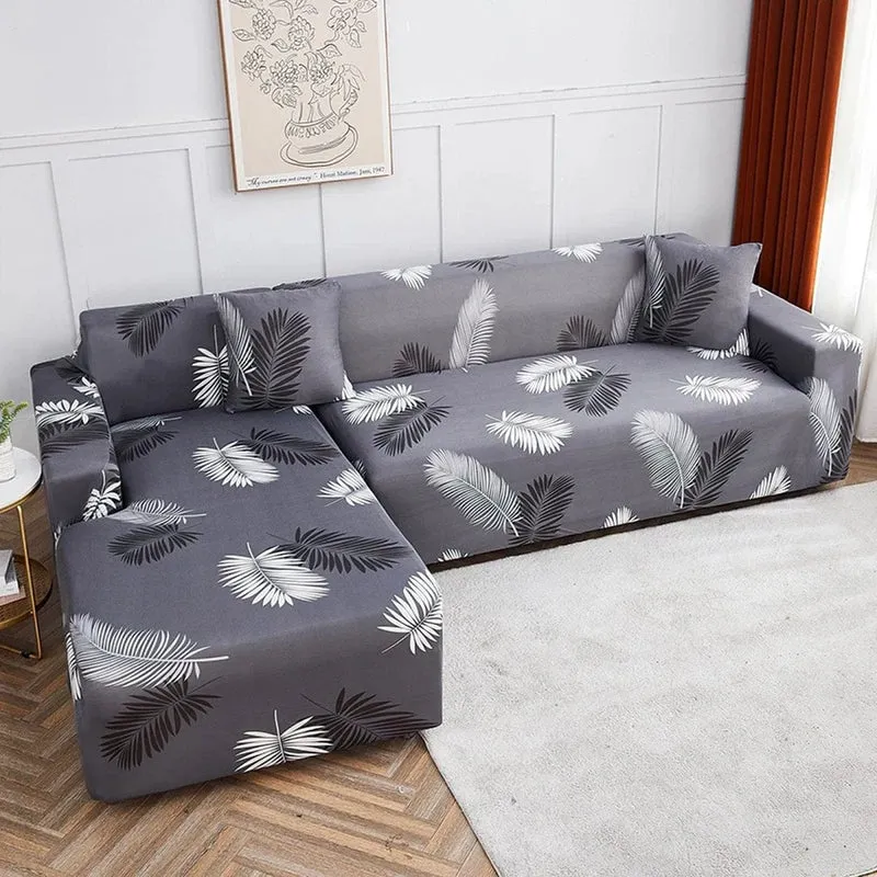 Motif Lonic - Housse de Canapé d’Angle Extensible