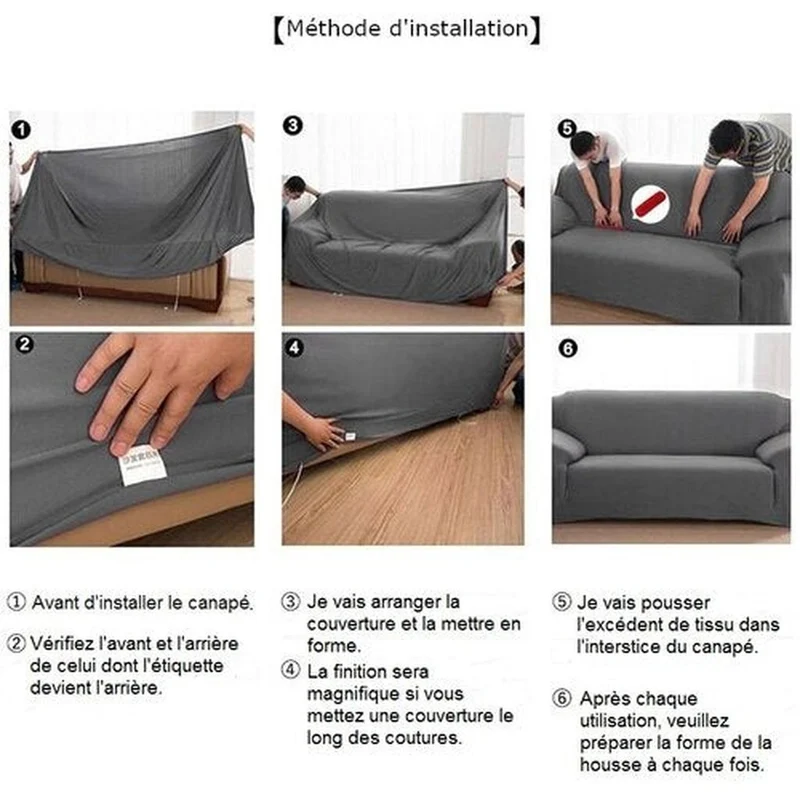 Housse de Canapé d'Angle Universelle - Marron clair