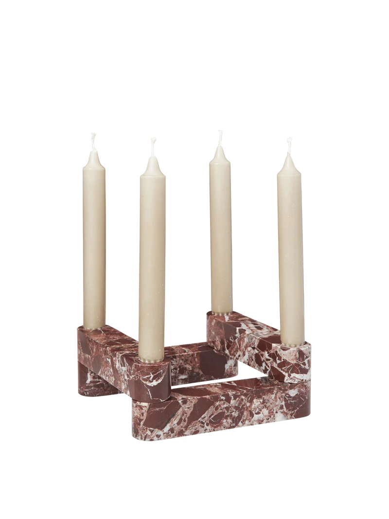 Newel Modular Candle Holder - Set of 4 - Rosso Levanto