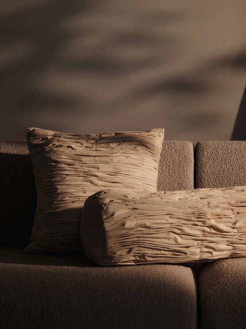 Falda Smocked Cushion - Undyed