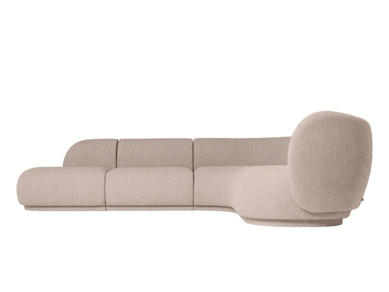 Rico Sofa Corner - Wide - Soft Bouclé - Natural