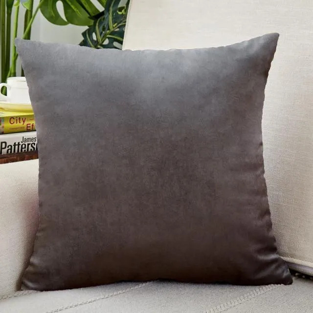 Housse de Coussin Velours 30x50cm Gris Anthracite