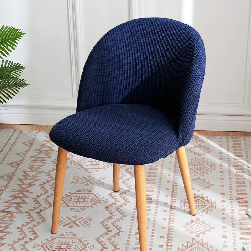 Housse Pour Chaise Scandinave Jacquard Bleu Marine