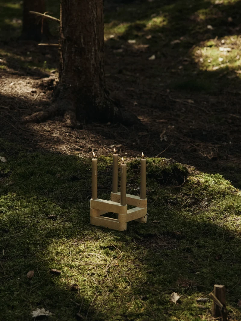 Newel Modular Candle Holder - Set of 6 - Travertine