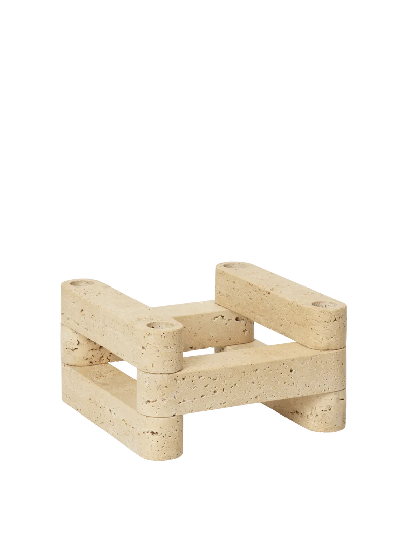 Newel Modular Candle Holder - Set of 6 - Travertine