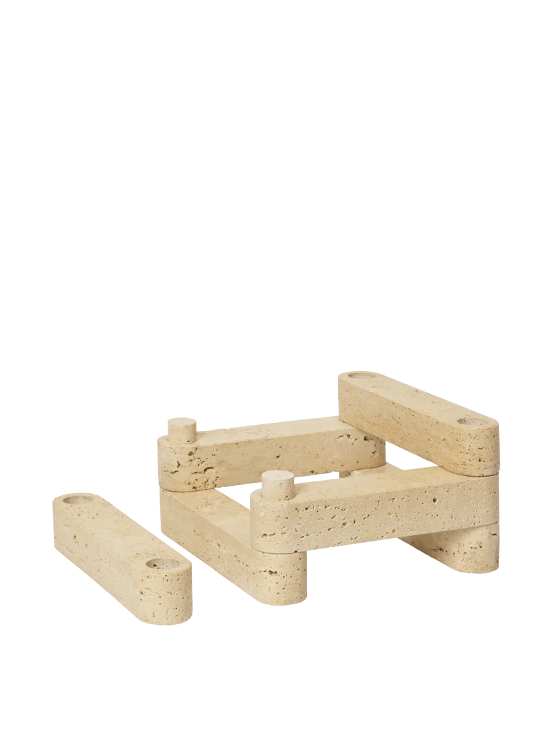 Newel Modular Candle Holder - Set of 6 - Travertine