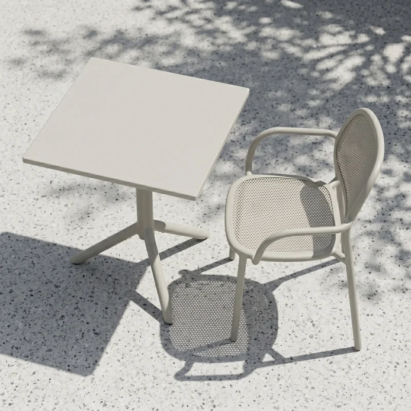 Dots - Outdoor Aluminium Chair With Arms