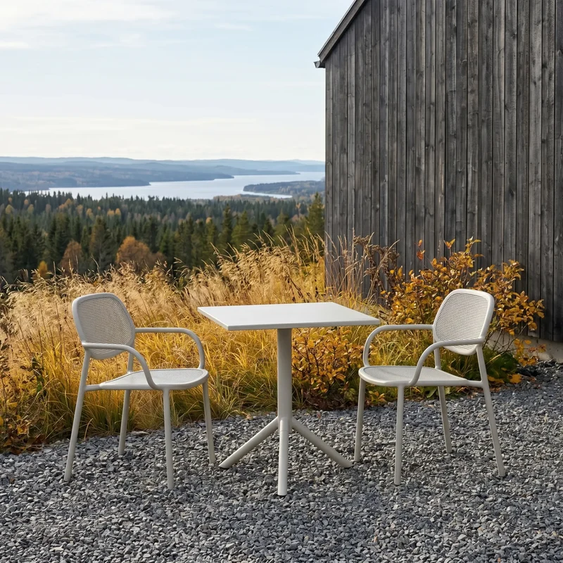 Dots - Outdoor Aluminium Chair With Arms