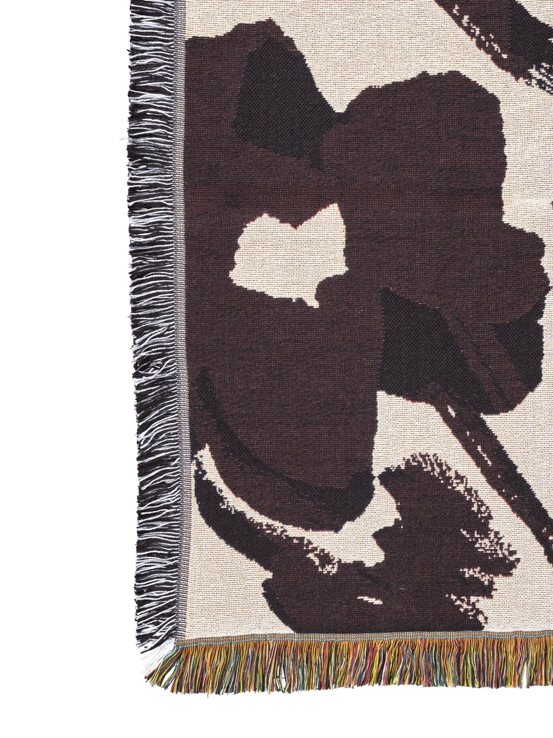 Cilla Tapestry Blanket - Off-White/Dark Grape